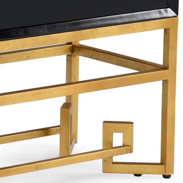 Decker Cabinet - Stylish Black & Gold Leaf Design, Perfect for Modern Home Décor & Storage Solutions