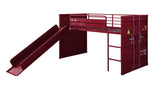 Cargo Contemporary Loft Bed with Slide Red Finish 38300-ACME