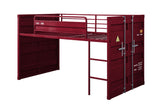 Cargo Contemporary Loft Bed with Slide Red Finish 38300-ACME