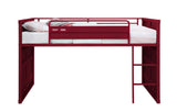 Cargo Contemporary Loft Bed with Slide Red Finish 38300-ACME