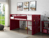 Cargo Contemporary Loft Bed with Slide Red Finish 38300-ACME