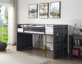 Cargo Contemporary Loft Bed with Slide Gunmetal Finish 38305-ACME