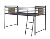 Cordelia Industrial Twin Loft Bed w/Slide Antique Oak, Sandy Black & Dark Bronze Hand-Brushed Finish 38315-ACME