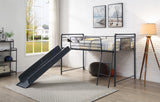 Cordelia Industrial Twin Loft Bed w/Slide Antique Oak, Sandy Black & Dark Bronze Hand-Brushed Finish 38315-ACME