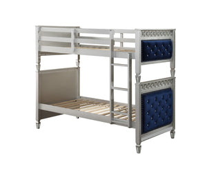 Varian Contemporary Twin/Twin Bunk Bed Blue Velvet(#CC) 38330-ACME