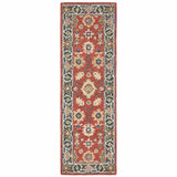 3'x8' Red and Blue Bohemian Area Rug