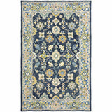 5'x8' Navy and Blue Bohemian Area Rug