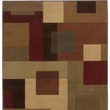 3'x4' Red and Tan Geometric Area Rug