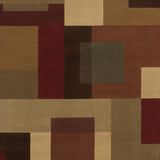 5'x8' Red and Tan Geometric Area Rug