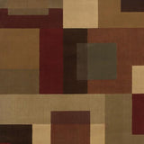 8'x10' Red and Tan Geometric Area Rug