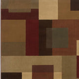 10'x13' Red and Tan Geometric Area Rug