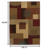 10'x13' Red and Tan Geometric Area Rug