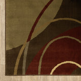 3'x4' Brown and Red Abstract Area Rug