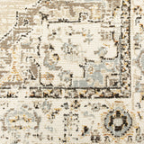 5'x8' Beige and Ivory Center Jewel Area Rug