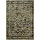 Green and Brown Floral Area Rug