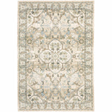 7'x9' Beige and Ivory Medallion Area Rug