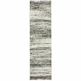 Ash and Slate Abstract Runner Rug