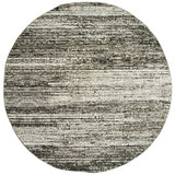 7' Round Ash and Slate Abstract Area Rug