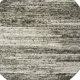 7' Round Ash and Slate Abstract Area Rug