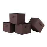 Capri 4-Piece Foldable Baskets, Chocolate Fabric