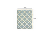 9' x 12' Blue Ivory Machine Woven Geometric Indoor or Outdoor Area Rug