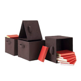 Winsome Wood Capri 4-Piece Foldable Baskets, Chocolate Fabric 38422-WINSOMEWOOD