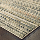 5' x 8' Ivory Sage Abtract Lines Indoor Area Rug