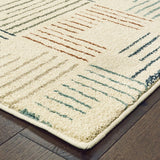 7' x 10' Ivory Multi Neutral Tone Scratch Indoor Area Rug