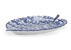 Blue And White Leaf Tray