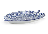 Blue And White Leaf Tray