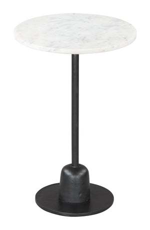 Zuo Modern Whammy Marble, Aluminum Modern Commercial Grade Side Table Black, White Marble, Aluminum