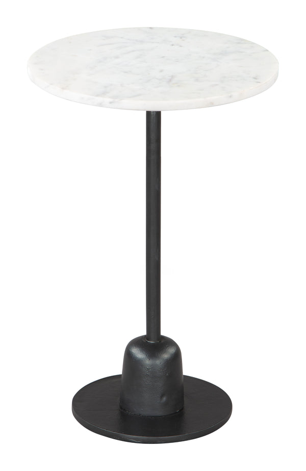 Zuo Modern Whammy Marble, Aluminum Modern Commercial Grade Side Table Black, White Marble, Aluminum