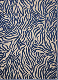 Navy Zebra Pattern Indoor Outdoor Area Rug