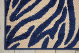 5’ x 8’ Navy Zebra Pattern Indoor Outdoor