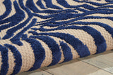 5’ x 8’ Navy Zebra Pattern Indoor Outdoor