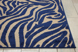 5’ x 8’ Navy Zebra Pattern Indoor Outdoor