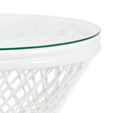 Rattan Side Table - White