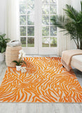 5’ x 8’ Orange Zebra Pattern Indoor Outdoor