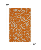 5’ x 8’ Orange Zebra Pattern Indoor Outdoor