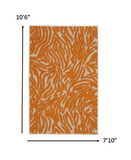 8’ x 11’ Orange Zebra Pattern Indoor Outdoor