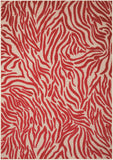 5’ x 8’ Red Zebra Pattern Indoor Outdoor