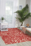 5’ x 8’ Red Zebra Pattern Indoor Outdoor