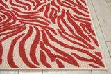 5’ x 8’ Red Zebra Pattern Indoor Outdoor