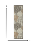 2’ x 6’ Natural and Gray Indoor Outdoor Runner Rug