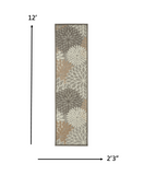 2’ x 12’ Natural and Gray Indoor Outdoor Runner Rug