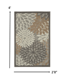 3’ x 4’ Natural and Gray Indoor Outdoor Area Rug