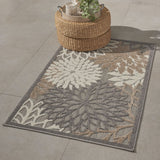 3’ x 4’ Natural and Gray Indoor Outdoor Area Rug