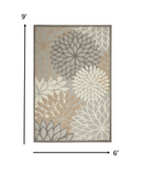 6’ x 9’ Natural and Gray Indoor Outdoor Area Rug