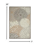 7’ x 10’ Natural and Gray Indoor Outdoor Area Rug