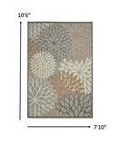 8’ x 11’ Natural and Gray Indoor Outdoor Area Rug